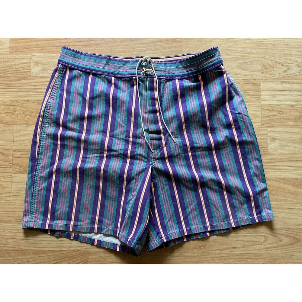 Vintage 90's J. Crew Multicolored Striped Flat Front Casual Men Size 36